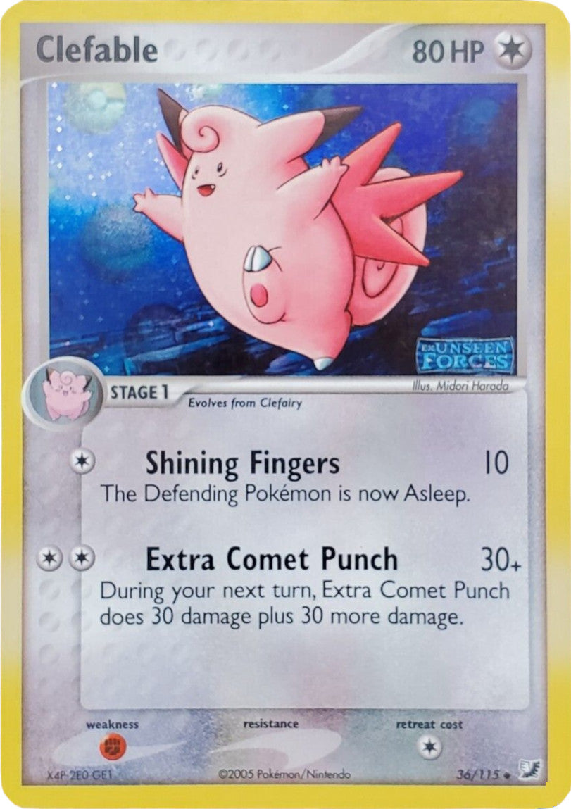 Clefable (36/115) (Stamped) [EX: Unseen Forces] | Gam3 Escape