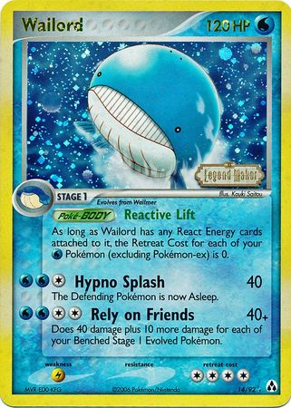 Wailord (14/92) (Stamped) [EX: Legend Maker] | Gam3 Escape