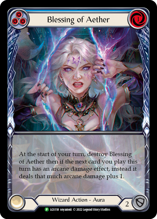 Blessing of Aether (Blue) [LGS118] (Promo)  Rainbow Foil | Gam3 Escape