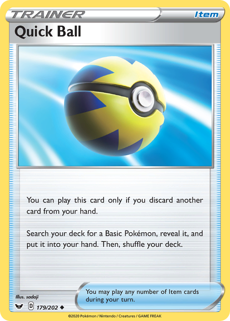 Quick Ball (179/202) [Sword & Shield: Base Set] | Gam3 Escape