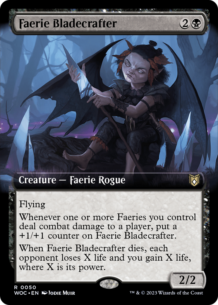 Faerie Bladecrafter (Extended Art) [Wilds of Eldraine Commander] | Gam3 Escape