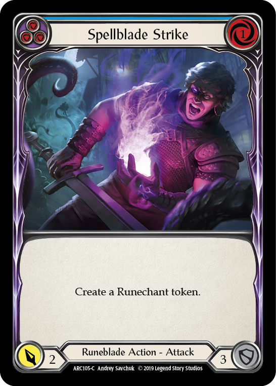 Spellblade Strike (Blue) [ARC105-C] (Arcane Rising)  1st Edition Rainbow Foil | Gam3 Escape