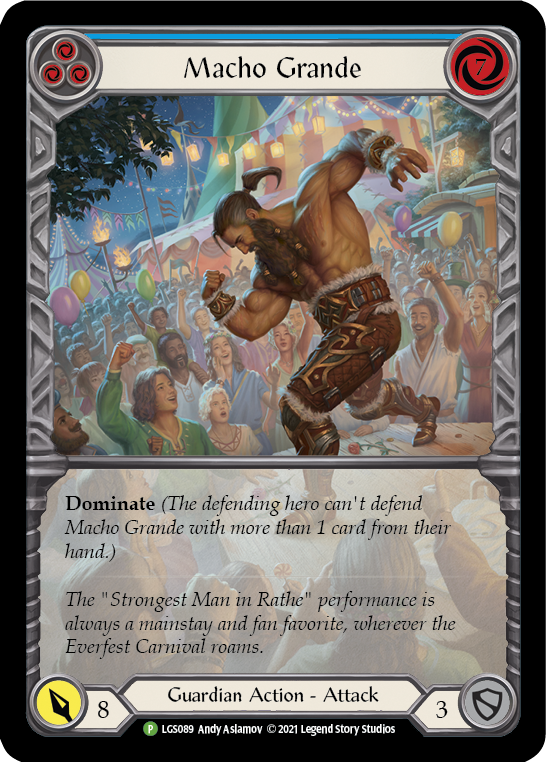 Macho Grande (Blue) [LGS089] (Promo)  Rainbow Foil | Gam3 Escape