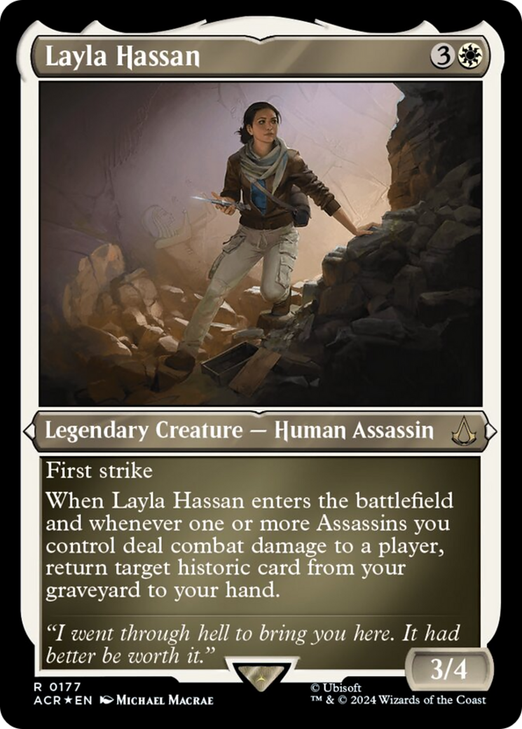 Layla Hassan (Foil Etched) [Assassin's Creed] | Gam3 Escape