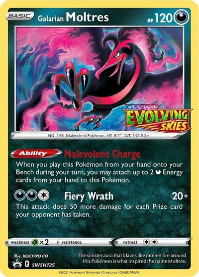 Galarian Moltres (SWSH125) (Prerelease Promo) [Sword & Shield: Black Star Promos] | Gam3 Escape