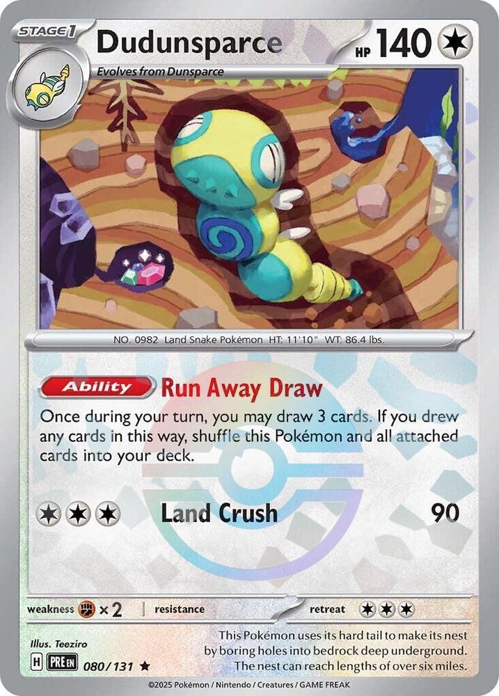 Dudunsparce (080/131) (Poke Ball Pattern) [Scarlet & Violet: Prismatic Evolutions] | Gam3 Escape