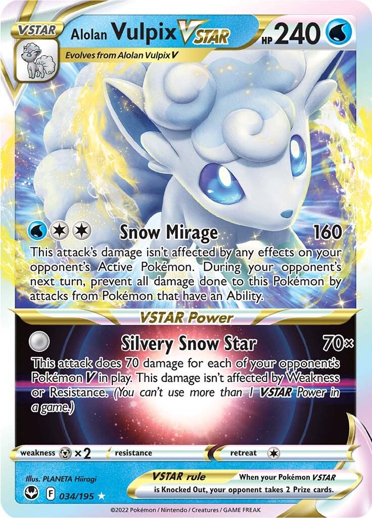 Alolan Vulpix VSTAR (034/195) [Sword & Shield: Silver Tempest] | Gam3 Escape