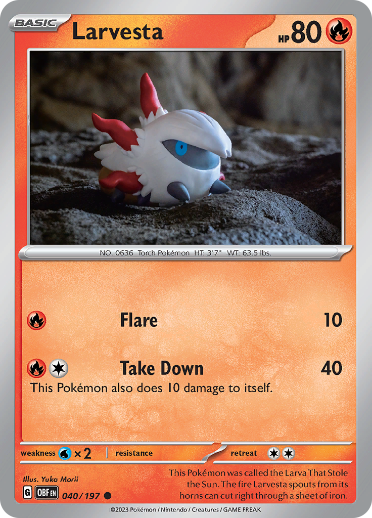 Larvesta (040/197) [Scarlet & Violet: Obsidian Flames] | Gam3 Escape