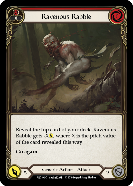 Ravenous Rabble (Red) [ARC191-C] (Arcane Rising)  1st Edition Rainbow Foil | Gam3 Escape