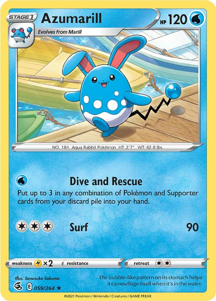 Azumarill (059/264) [Sword & Shield: Fusion Strike] | Gam3 Escape