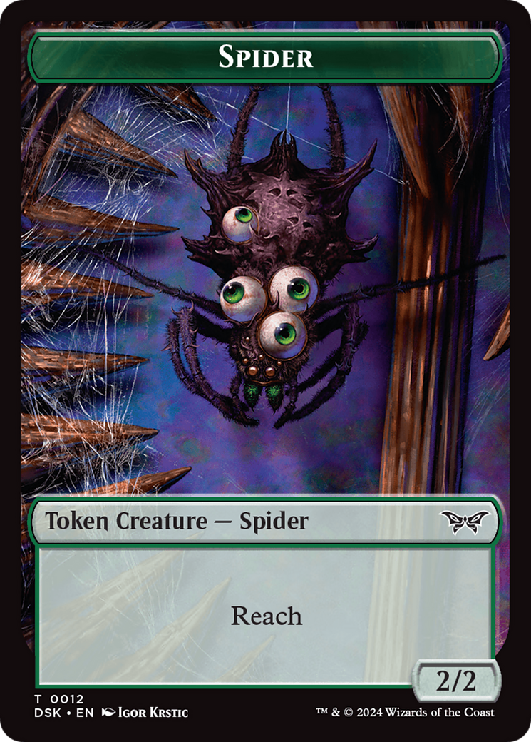 Insect (0013) // Spider Double-Sided Token [Duskmourn: House of Horror Tokens] | Gam3 Escape