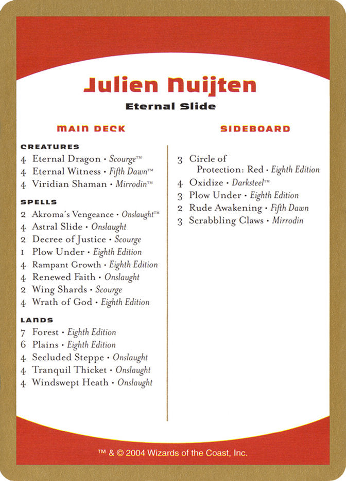 Julien Nuijten Decklist [World Championship Decks 2004] | Gam3 Escape