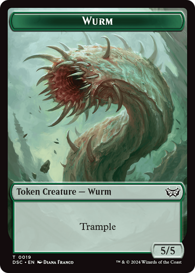 Wurm (0019) // Manifest Double-Sided Token [Duskmourn: House of Horror Commander Tokens] | Gam3 Escape