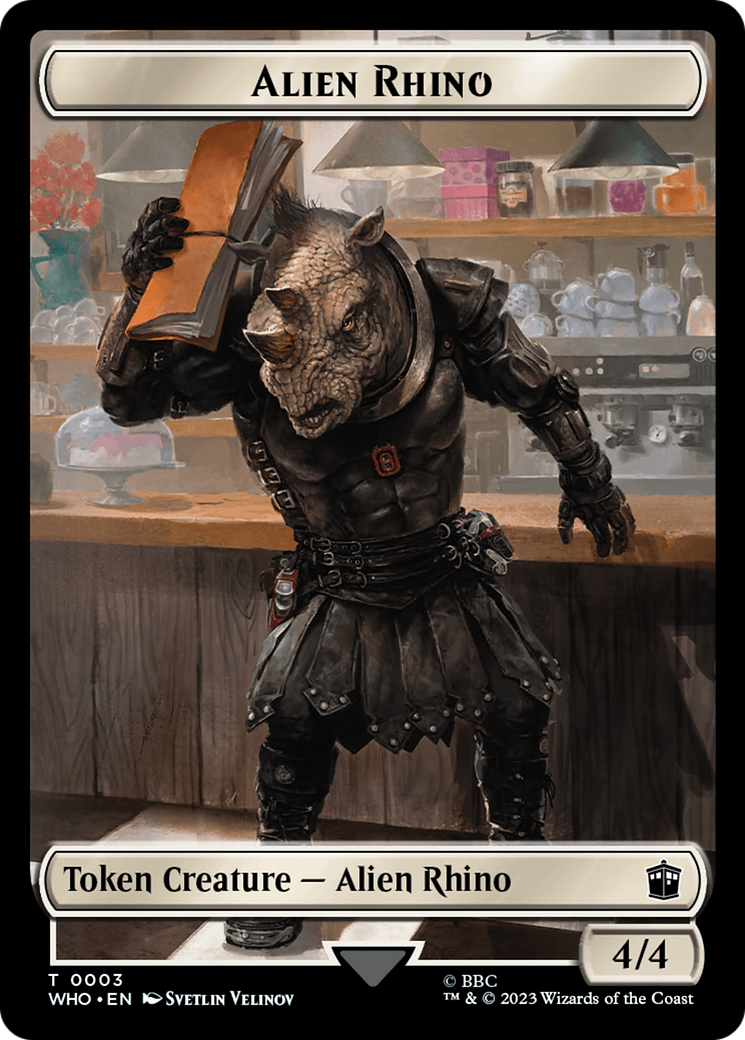 Alien Rhino // Alien Salamander Double-Sided Token (Surge Foil) [Doctor Who Tokens] | Gam3 Escape