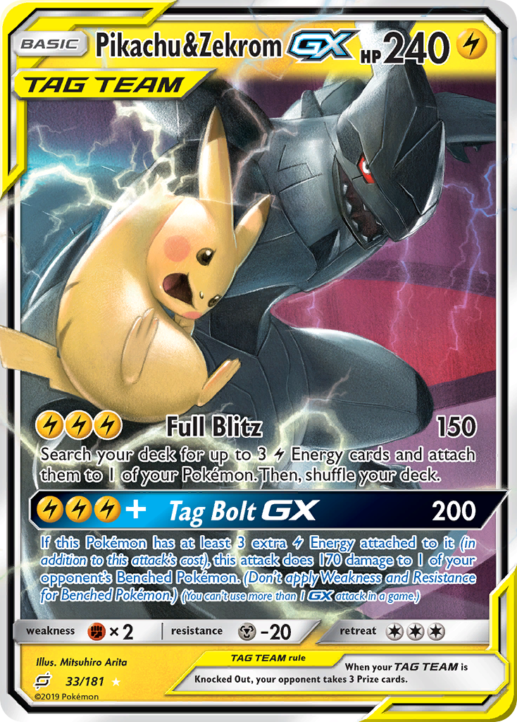 Pikachu & Zekrom GX (33/181) [Sun & Moon: Team Up] | Gam3 Escape