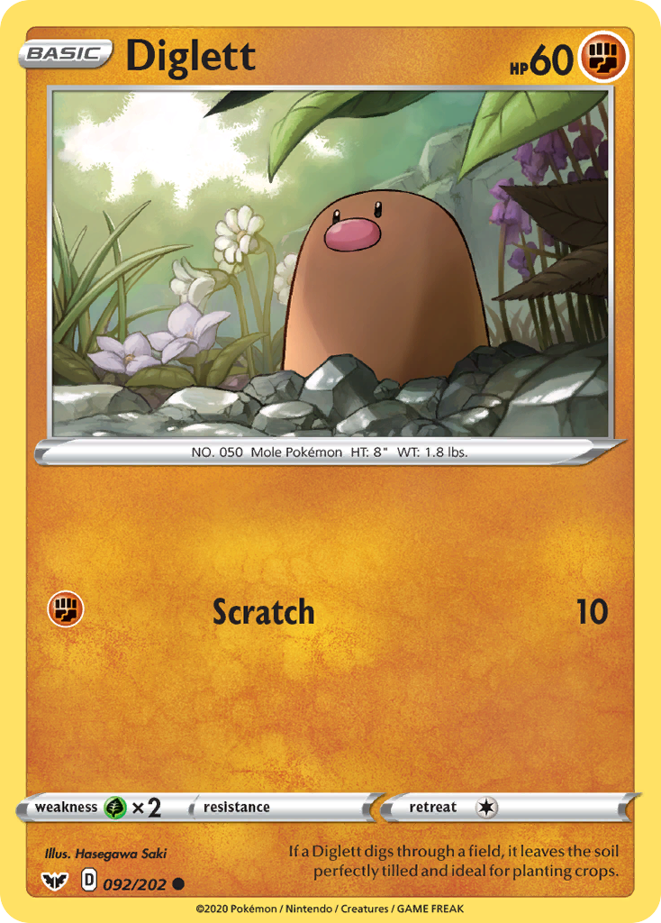 Diglett (092/202) [Sword & Shield: Base Set] | Gam3 Escape