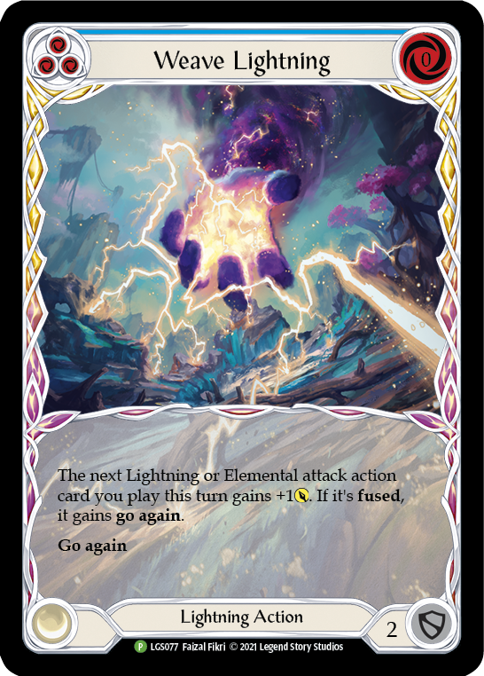 Weave Lightning (Blue) [LGS077] (Promo)  Rainbow Foil | Gam3 Escape