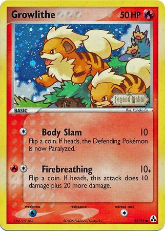 Growlithe (55/92) (Stamped) [EX: Legend Maker] | Gam3 Escape