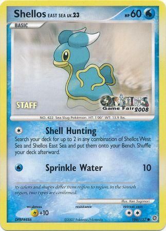 Shellos East Sea (106/132) (Origins Game Fair 2008 Staff) [Nintendo: Black Star Promos] | Gam3 Escape