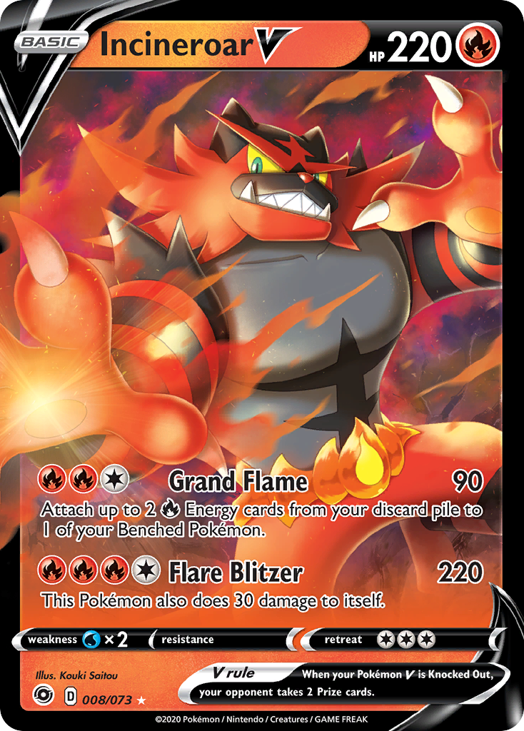 Incineroar V (008/073) [Sword & Shield: Champion's Path] | Gam3 Escape