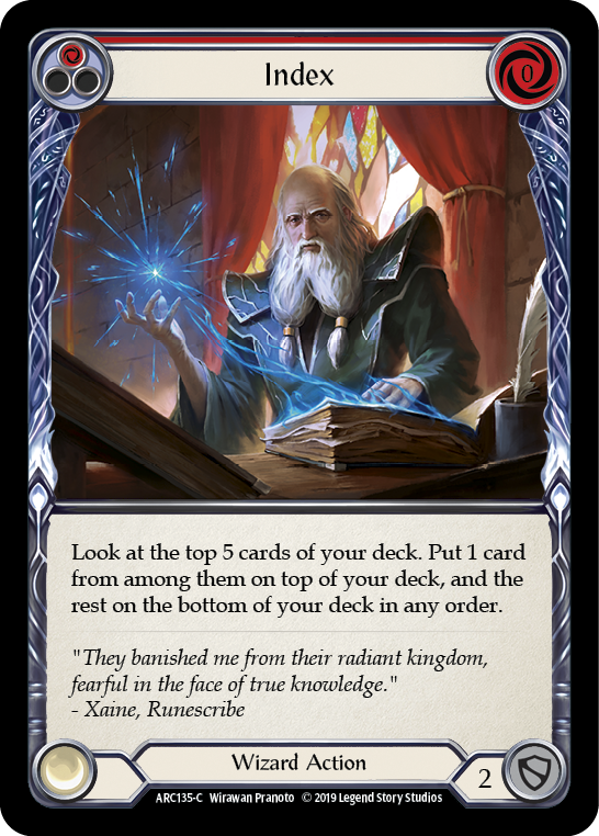 Index (Red) [ARC135-C] (Arcane Rising)  1st Edition Rainbow Foil | Gam3 Escape