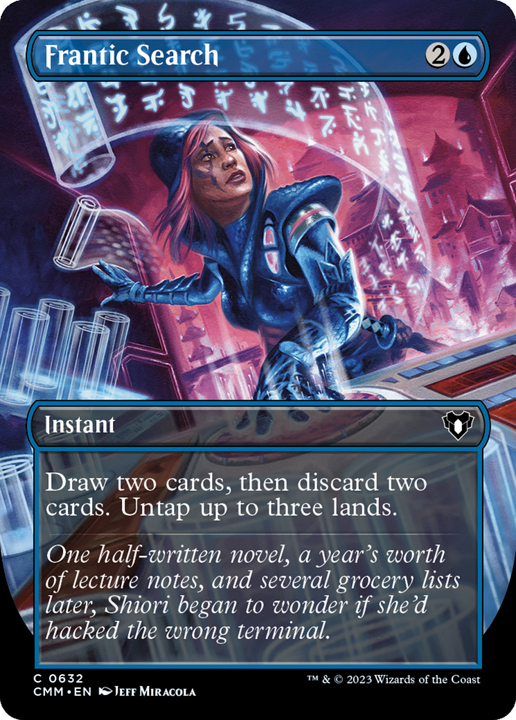Frantic Search (Borderless Alternate Art) [Commander Masters] | Gam3 Escape