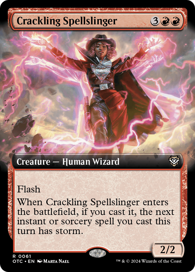 Crackling Spellslinger (Extended Art) [Outlaws of Thunder Junction Commander] | Gam3 Escape