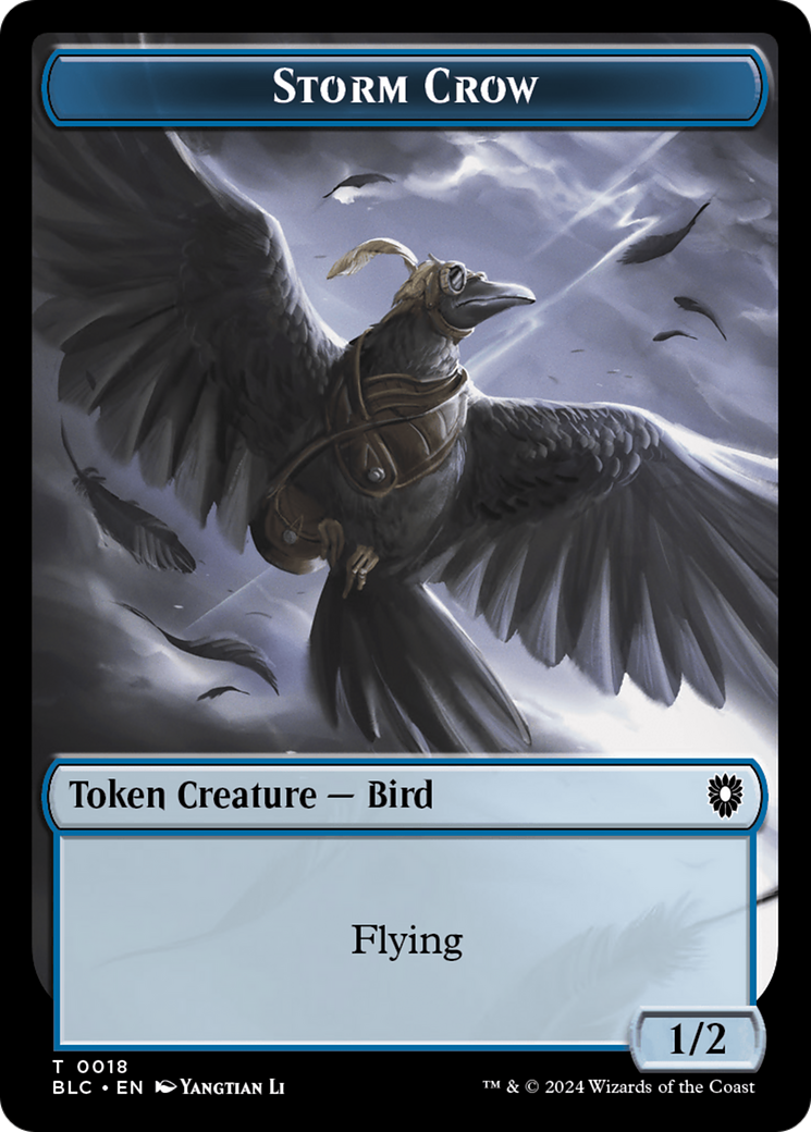 Storm Crow // Frog Lizard Double-Sided Token [Bloomburrow Commander Tokens] | Gam3 Escape