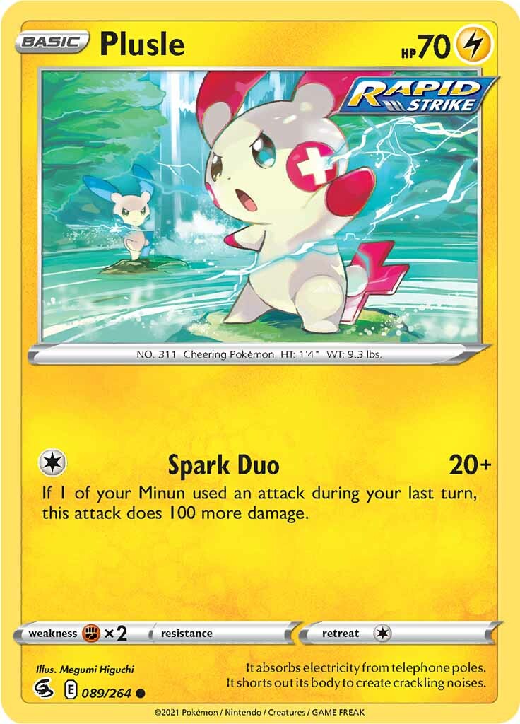 Plusle (089/264) [Sword & Shield: Fusion Strike] | Gam3 Escape