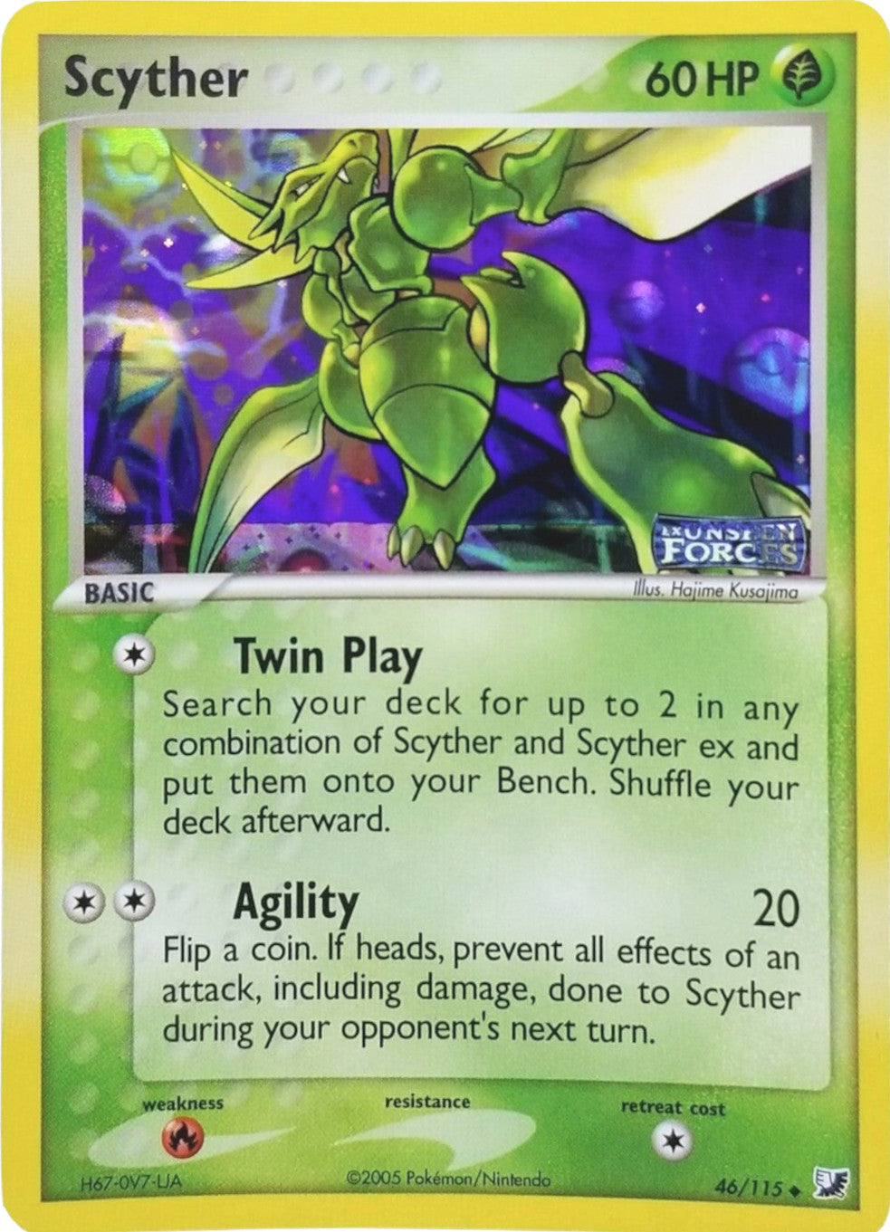 Scyther (46/115) (Stamped) [EX: Unseen Forces] | Gam3 Escape