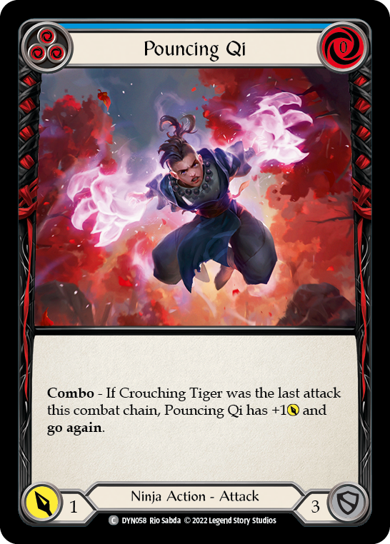 Pouncing Qi (Blue) [DYN058] (Dynasty)  Rainbow Foil | Gam3 Escape