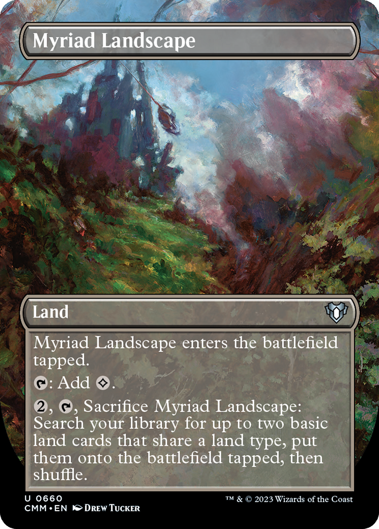 Myriad Landscape (Borderless Alternate Art) [Commander Masters] | Gam3 Escape