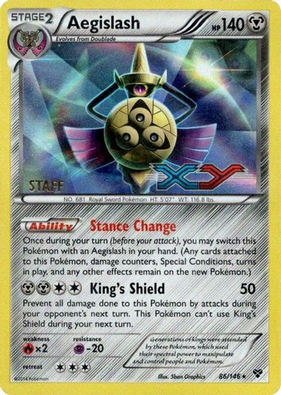 Aegislash (86/146) (Staff Prerelease Promo) [XY: Black Star Promos] | Gam3 Escape