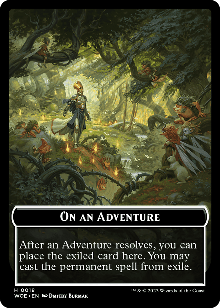 On an Adventure Emblem [Wilds of Eldraine Tokens] | Gam3 Escape