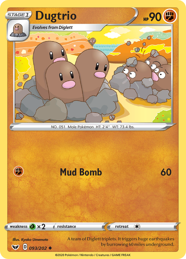 Dugtrio (093/202) [Sword & Shield: Base Set] | Gam3 Escape