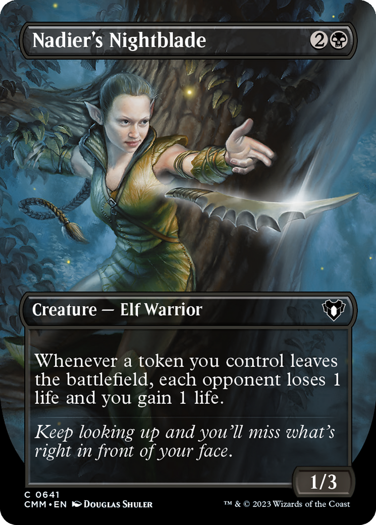 Nadier's Nightblade (Borderless Alternate Art) [Commander Masters] | Gam3 Escape