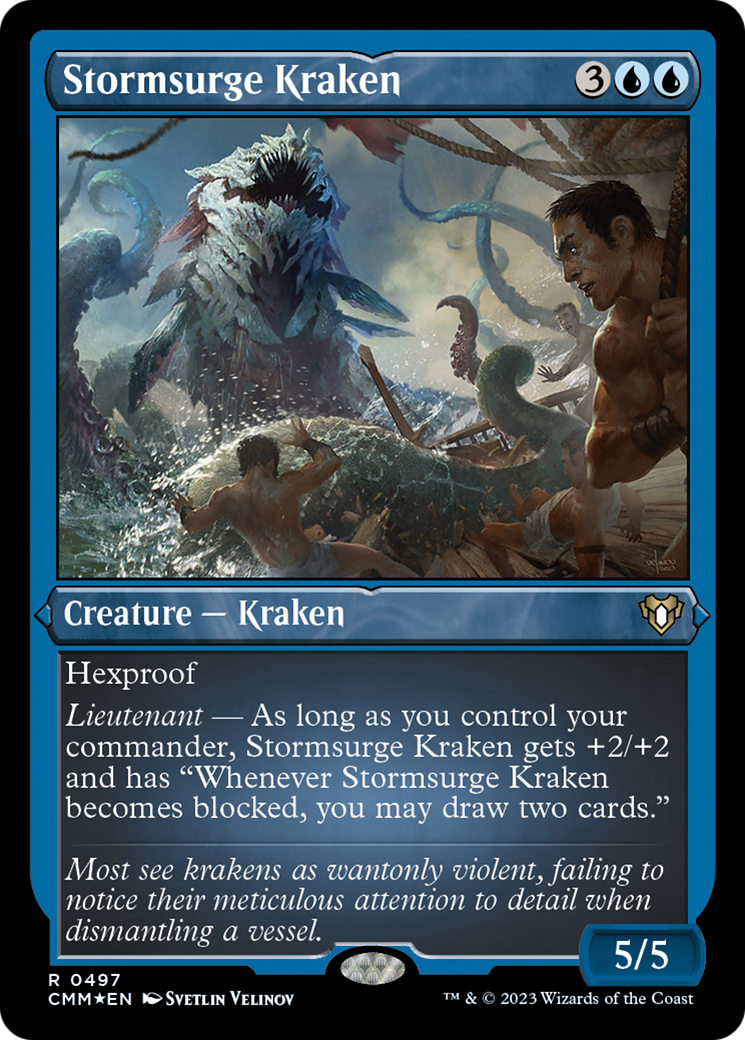 Stormsurge Kraken (Foil Etched) [Commander Masters] | Gam3 Escape