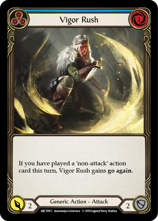 Vigor Rush (Blue) [ARC199-C] (Arcane Rising)  1st Edition Rainbow Foil | Gam3 Escape