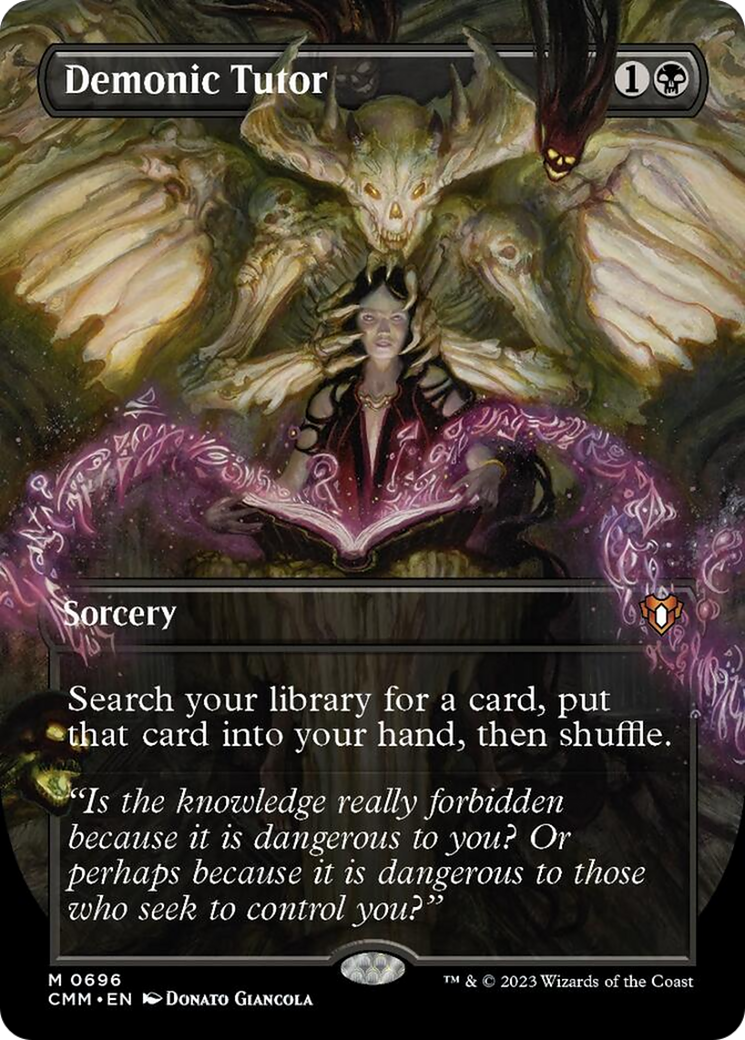 Demonic Tutor (Borderless Alternate Art) [Commander Masters] | Gam3 Escape