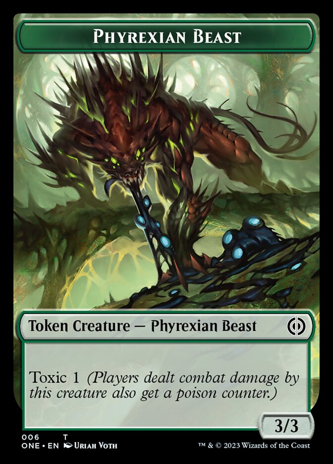Rebel // Phyrexian Beast Double-Sided Token [Phyrexia: All Will Be One Tokens] | Gam3 Escape
