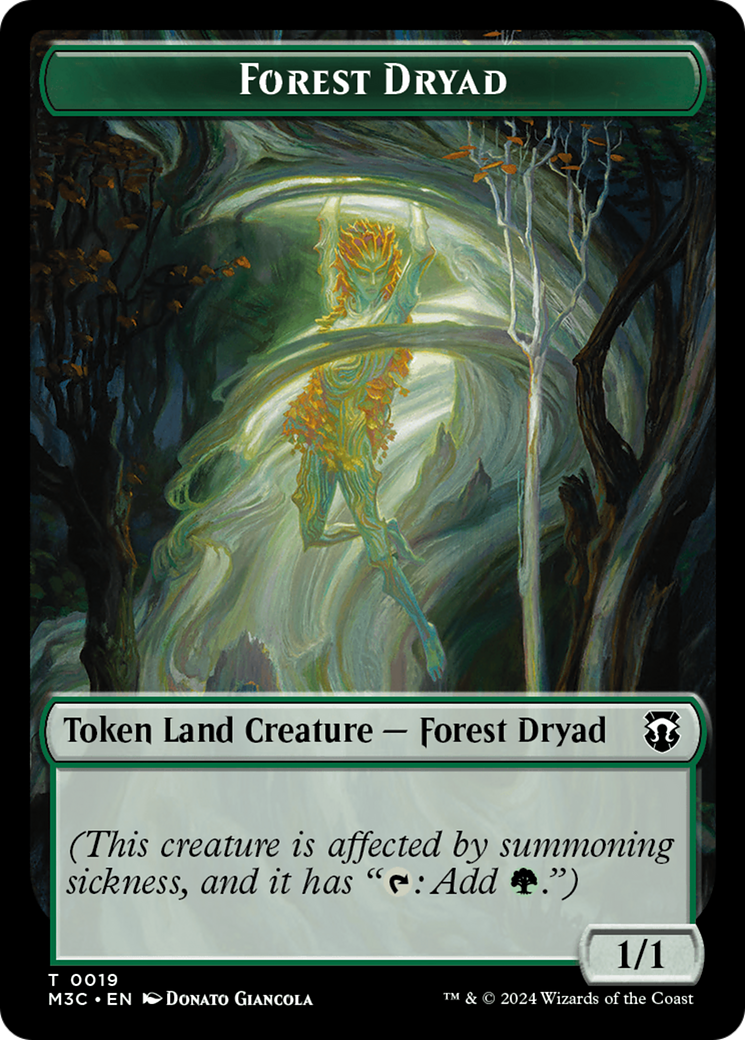 Forest Dryad (Ripple Foil) // Emblem - Vivien Reid Double-Sided Token [Modern Horizons 3 Commander Tokens] | Gam3 Escape