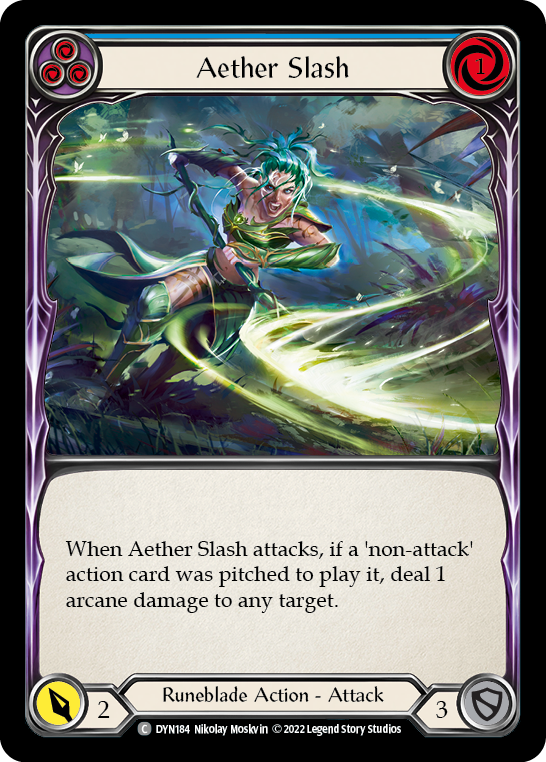 Aether Slash (Blue) [DYN184] (Dynasty)  Rainbow Foil | Gam3 Escape