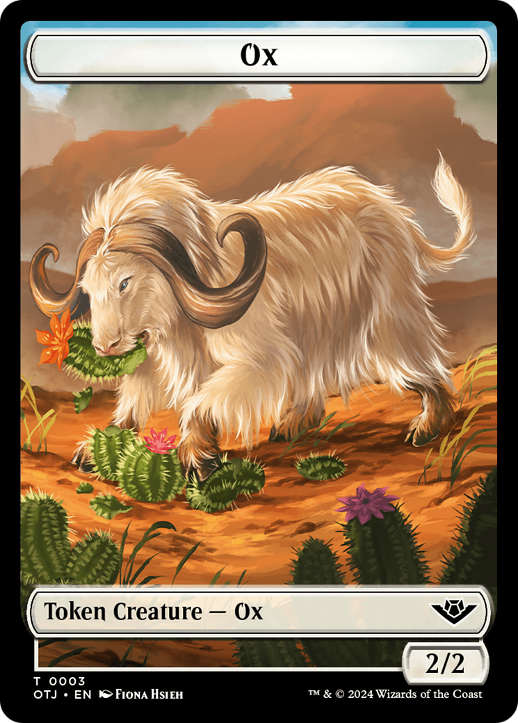 Zombie // Ox Warrior Double-Sided Token [Outlaws of Thunder Junction Commander Tokens] | Gam3 Escape