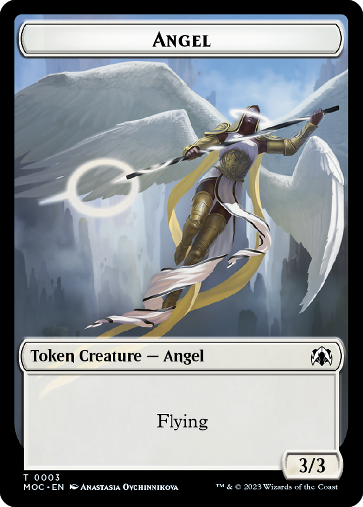 Angel (3) // Demon Double-Sided Token [March of the Machine Commander Tokens] | Gam3 Escape