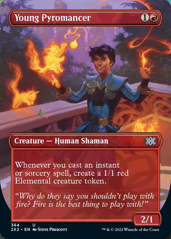 Young Pyromancer (Borderless Alternate Art) [Double Masters 2022] | Gam3 Escape