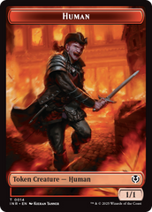 Human (0014) // Emblem - Chandra, Dressed to Kill Double-Sided Token [Innistrad Remastered Tokens] | Gam3 Escape