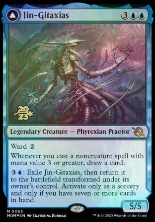 Jin-Gitaxias // The Great Synthesis [March of the Machine Prerelease Promos] | Gam3 Escape