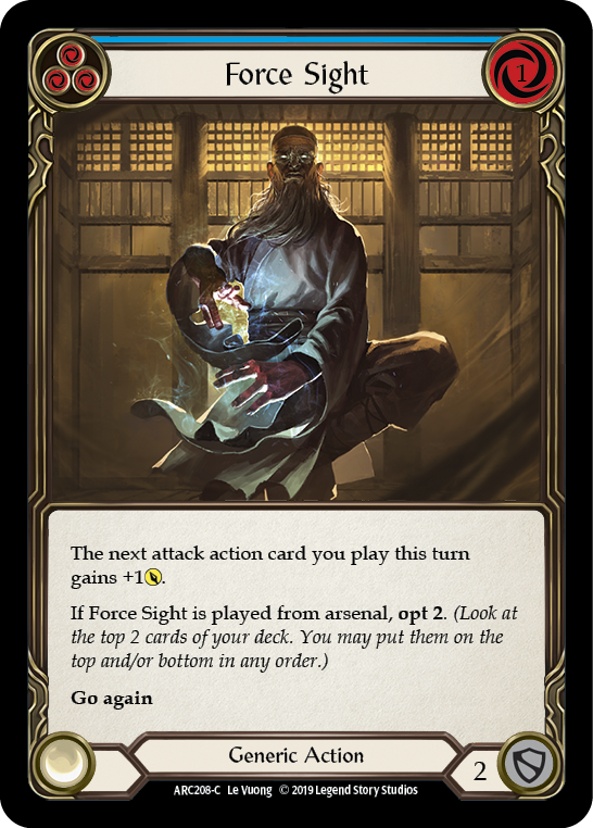 Force Sight (Blue) [ARC208-C] (Arcane Rising)  1st Edition Normal | Gam3 Escape