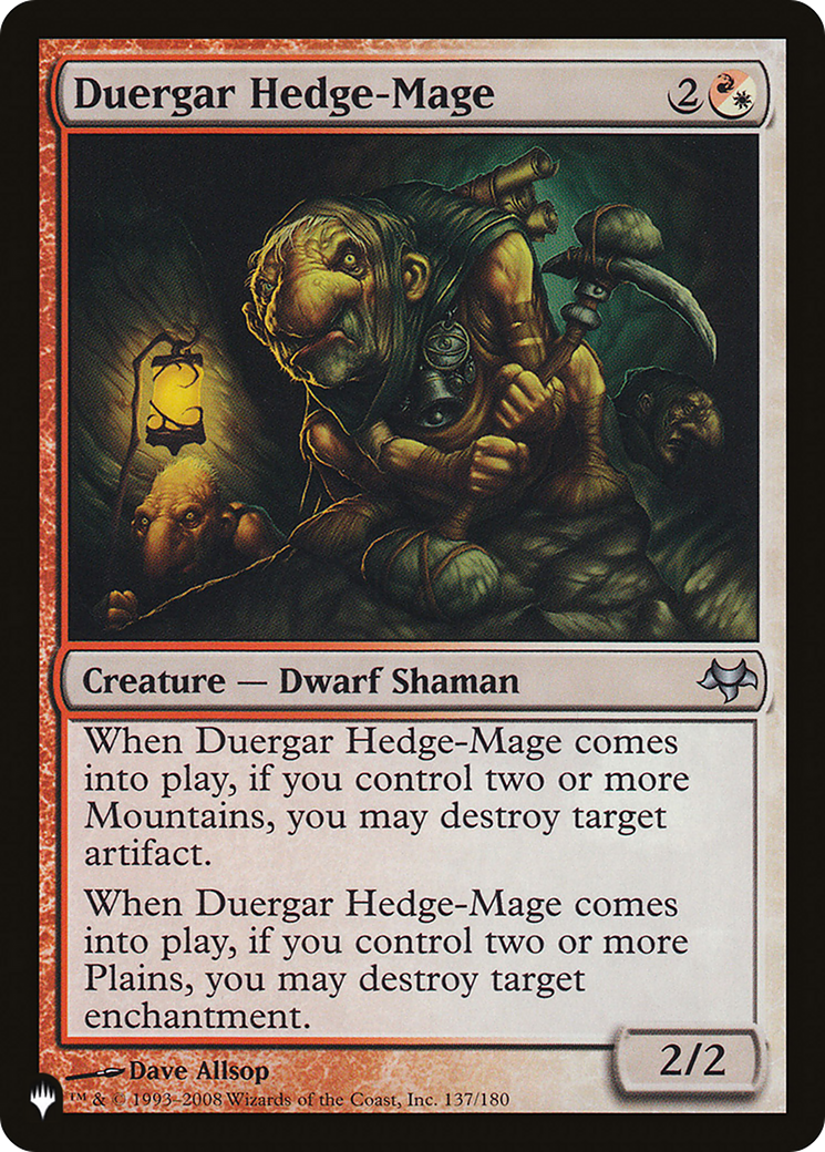 Duergar Hedge-Mage [The List Reprints] | Gam3 Escape