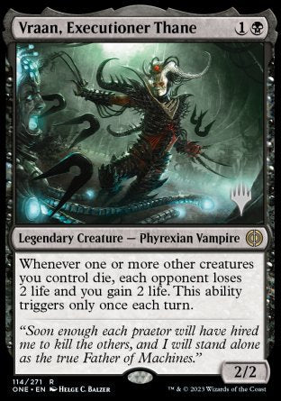 Vraan, Executioner Thane (Promo Pack) [Phyrexia: All Will Be One Promos] | Gam3 Escape